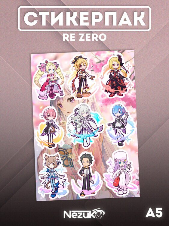 Стикерпак А5 аниме "Re Zero" (01)